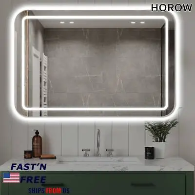 LED Mirror Light Framed Wall Vanity Illuminated Mirror Touch For Bathroom 40'' • $142.49