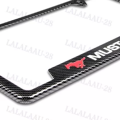 For NEW MUSTANG Carbon Fiber Look ABS License Plate Frame X1 • $12.79