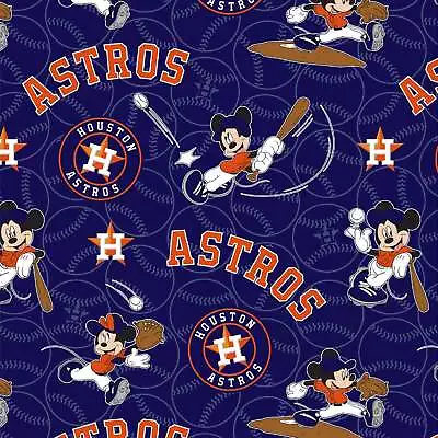 Mickey Mouse And The Houston Astros-Navy B/G-BTY-Fabric Traditions • $10.95