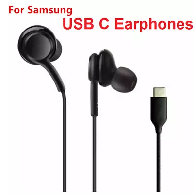 USB C Headphones Earphones For Samsung Galaxy S22 S21 S20 Note 10 20 Ultra/FE  • £4.95