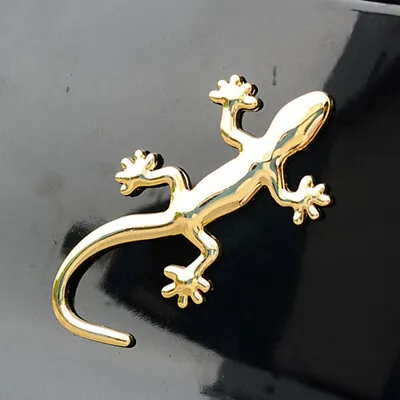 3D Gold Metal Gecko Lizard Logo Car Sticker Emblem Badge Decal Car Accessories • $7.89
