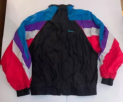 NWT Vintage Spalding Athletic Windbreaker Track Jacket Red Blue Purple Mens XL • $37.99