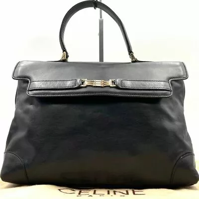 Vintage CELINE Horsebit Leather Box Calf Handbag Purse *Rank B* Authenticity • $229.99