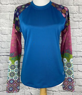 £24.02 • Buy The North Face Size L Vapor Wick Top Base Layer Rash Guard Floral Long Sleeve