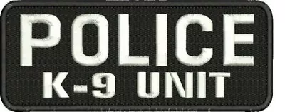 POLICE K-9 Unit Embroidery Patches 3x8 Hook White Letters • $8.99