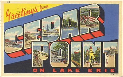 3x5 Inch Greetings From CEDAR POINT Lake Erie Sticker (postcard Travel Vintage) • $9