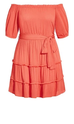 $18.95 • Buy CITY CHIC XS Fiesta Fringe Tangerine Dress**SALE**