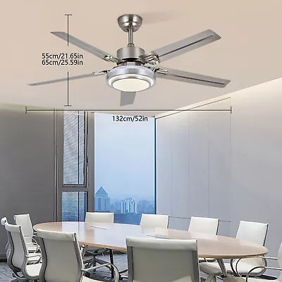 52 Inch LED Indoor/Outdoor Stainless Ceiling Fan With Light W/ Remote Control • $100