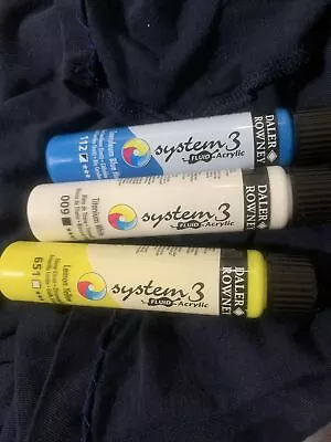 Daler-Rowney System 3 Fluid Acrylic - Set Of 3x 29.5ml • £5