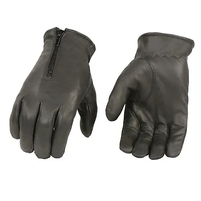 Milwaukee Leather SH226D Men's Black Unlined Leather Zipper Back Leather Gloves • $18.99