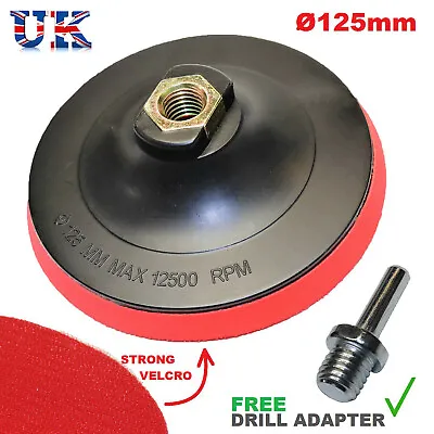 £5.78 • Buy 125mm Hook & Loop Backing Pad Angle Grinder M14 & Drill Attachment Sand Disc Set