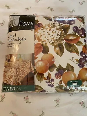 At Home With Meijer Vinyl Tablecloth 60“ X 102“ Rectangle Maybel Fruit Pattern • $18.95