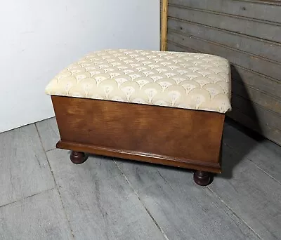 Vintage Bombay Company/Tandy Small Wood Footstool Sewing Storage Box Stool • $117