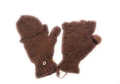 Convertible Texting Mittens Fingerless Gloves Fleece Lined Hand Made In Nepal  • $22.95