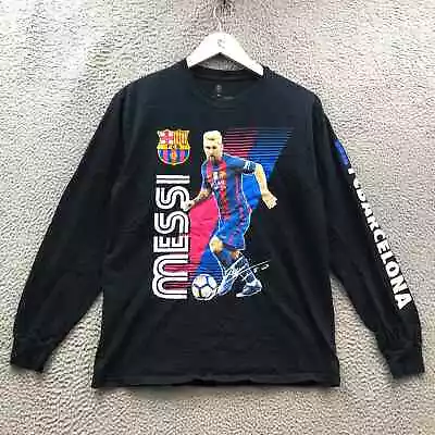 FC Barcelona Official Merchandise Lionel Messi T-Shirt Men's M Long Sleeve Black • $9.99