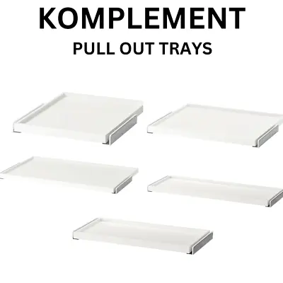 Ikea KOMPLEMENT Flat Pull-Out Tray White PAX Wardrobe And Cabinet Organiser NEW • £33.38