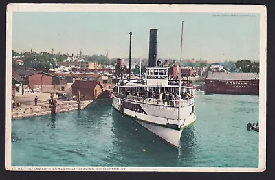 Vermont-VT-Burlington-Steamer Ticonderoga-Detroit Pub-Antique Postcard • $3.95