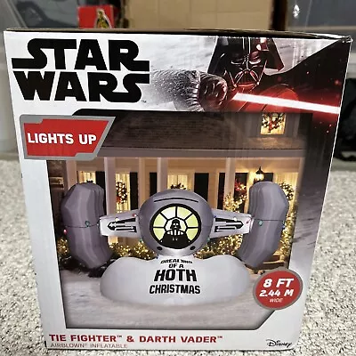 Disney Star Wars TIE Fighter & DARTH VADER Christmas Airblown Yard Inflatable 8' • $100