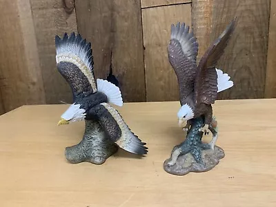 Vintage Maruri Porcelain Bald Eagles Set (2) Mini Statue Figurines  • $44.99