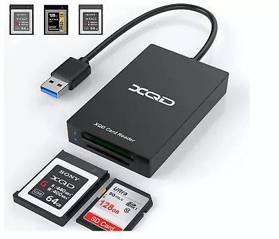 USB Card Reader USB3.0 XQD/SD Dual Slot Memory Card Reader For Sony Mac Lexar • £16.99