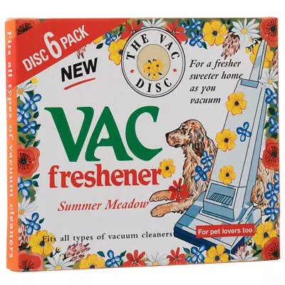 Vacuum Air Freshener Summer Meadow  Disc Vac Hoover Cleaner Pet Lovers 6 Pack • £2.75