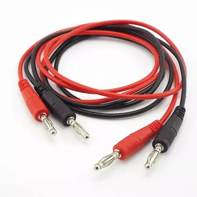 4mm Banana Plug Male To Banana Plug Dual End Test Lead Cable For Multimeter Test • £3.83