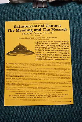 UFO - Extraterrestrial Contact - Meaning & Message - Oct 10 1992 - Flyer • $5