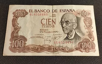 Spanish 100 Pesetas Banknote. Very Good Condition • £2.70