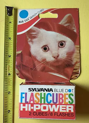 Vintage 1970s Sylvania Blue Dot FLASHCUBES 2 Cubes 8 Flash Hi-Power NOS • $4.99