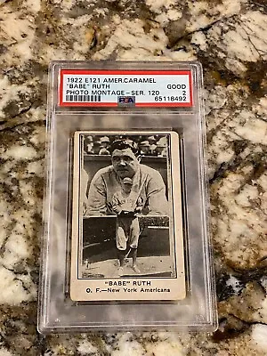 1922 E121 American Caramel Babe Ruth Psa 2 Freshly Graded Centered Rare Hof Card • $16522