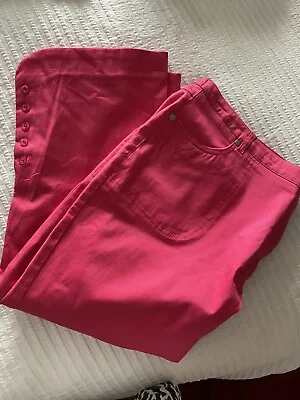Changes By Together Pink  Side Elastication Crop Chino Trousers Size UK 20 • £9.99
