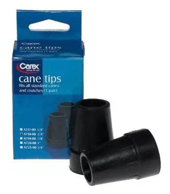 Carex A718-00 Cane Tips Fits All Standard Canes And Crutches 3/4 Inches 1 Pair • $8.58