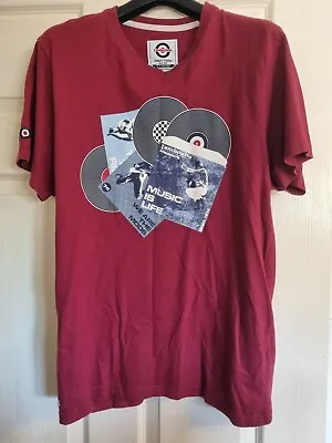 Lambretta Mens Music Burgundy Tshirt Size L • £8