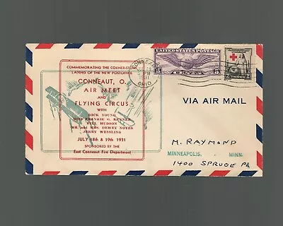 US First Flight Cover Robbins Flying Service Conneaut Air Meet & Circus 1931 • $0.99