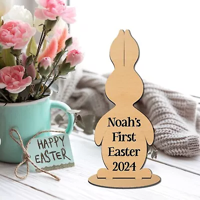 Easter Wooden Table Sign Easter Bunny Gnome Stand Tabletop Ornaments Table Decor • £4.87