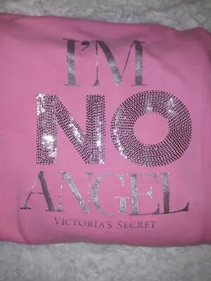 ♡Victoria Secret ♡Bling Hoodie Pink Im NO ANGEL  SUPER CUTE **RARE** • $68.50