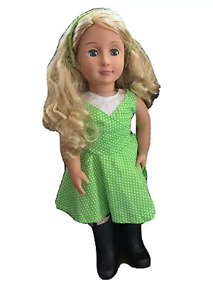 Our Generation Lilly Anna Posable 18”Doll W/ Horse Riding Outfit & Green Dress • $30