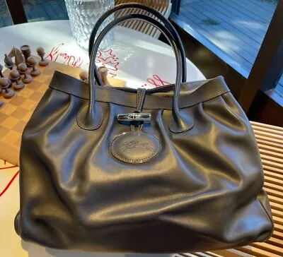 NEW Longchamp Roseau Gray Leather Tote Satchel Bag Made In FRANCE Retail At $535 • $375