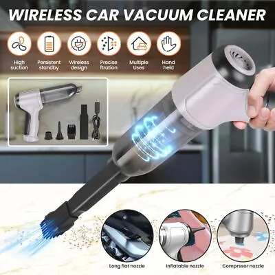$15.98 • Buy 9000Pa 3In1 Wireless Vacuum Cleaner Cordless Handheld Vacuum For Auto Car Home