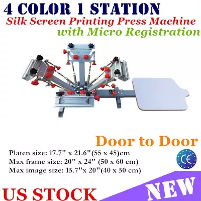 4 Color 1 Station Silk Screen Printing Press Machine Micro Registration Printing • $478.02