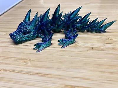 Blue/Purple Dragon Statue 6  L Fantasy Collectible Figurine Room Decor • $16.49