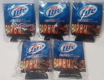 Lot Of 5 Rodeo Houston BBQ Miller Lite Beer Can  Cooler Coozie New Sealed  • $9.99