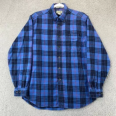 L.L. Bean Adult Medium Blue Plaid Flannel Traditional Fit Button Down Shirt Men • $16.99