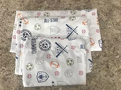 Jumping Bean All-Star  Sport Sheets 2 Twin Top Flat Sheets And 1 Pillow Case • $12