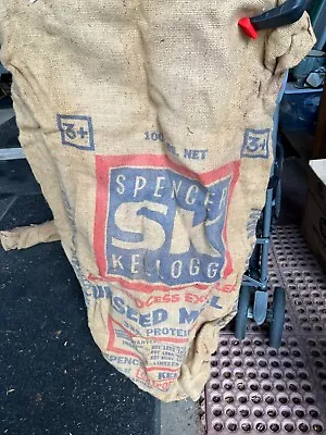 Vintage Burlap Bags With Graphics Lot Of 3 • $15