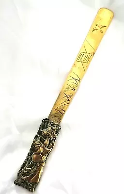 £110 • Buy C19 Antique Japanese Engraved Letter Opener Page Turner Brass  Immortal & Demon 