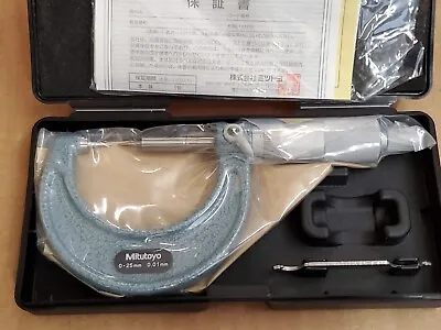 New Mitutoyo Metric Outside Point Micrometer 0-25mm / 0.01mm 15 Degree Tip • $114.95