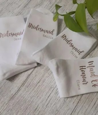 £4.25 • Buy Bridal Party Socks - Personalised - Wedding Party Socks - Bride - Bridesmaid 