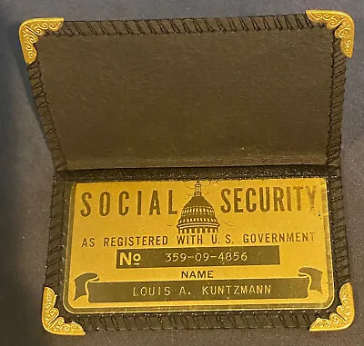 Rare Brass Antique Metal US Social Security ID Card Engraved...VERY NICE! • $24.99