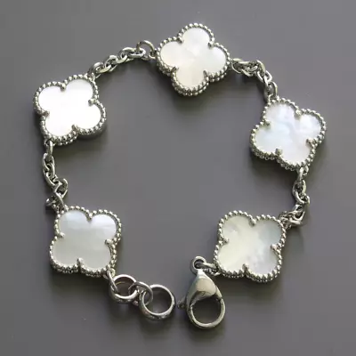 Five Motif Mother Of Pearl Shamrock Bracelet • $65